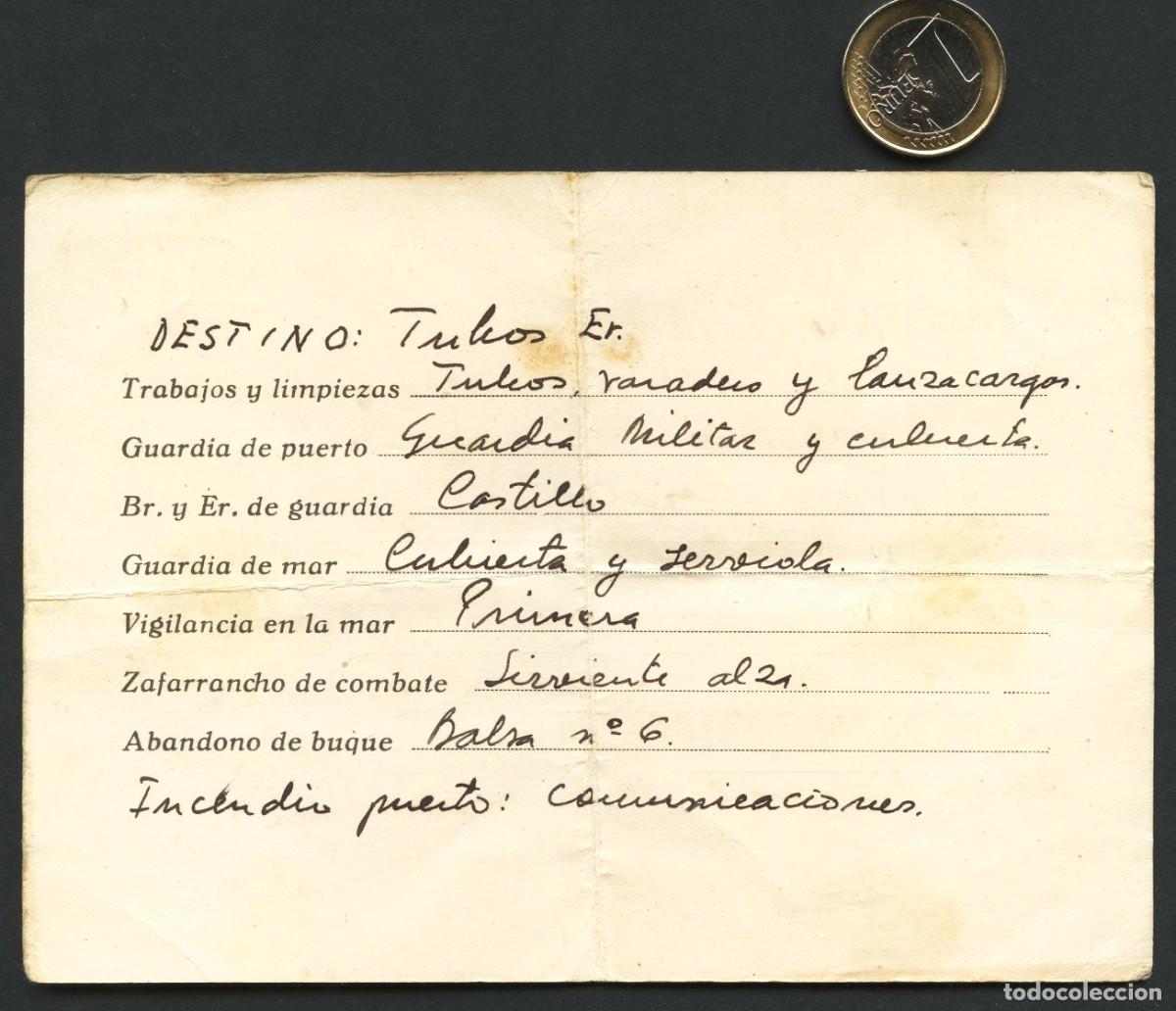 Militaria: DOCUMENTO, LIBRETA DE DESTINO, DESTRUCTOR ALSEDO - Foto 3