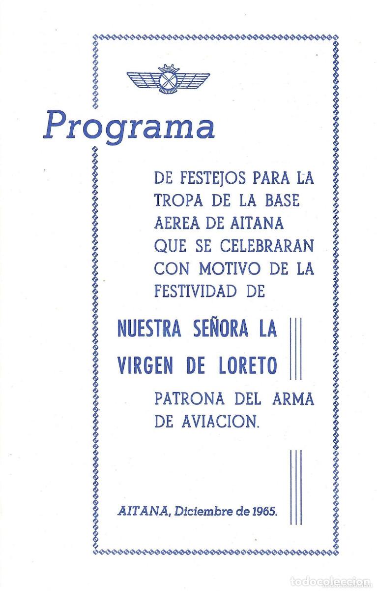 Militaria: PROGRAMA FESTEJOS BASE AEREA AITANA 1965 - Foto 1