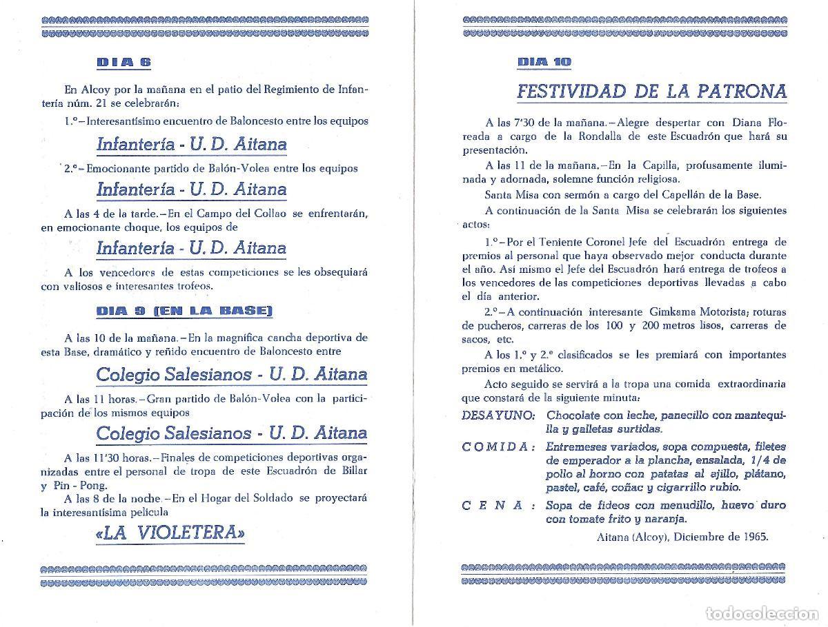 Militaria: PROGRAMA FESTEJOS BASE AEREA AITANA 1965 - Foto 2
