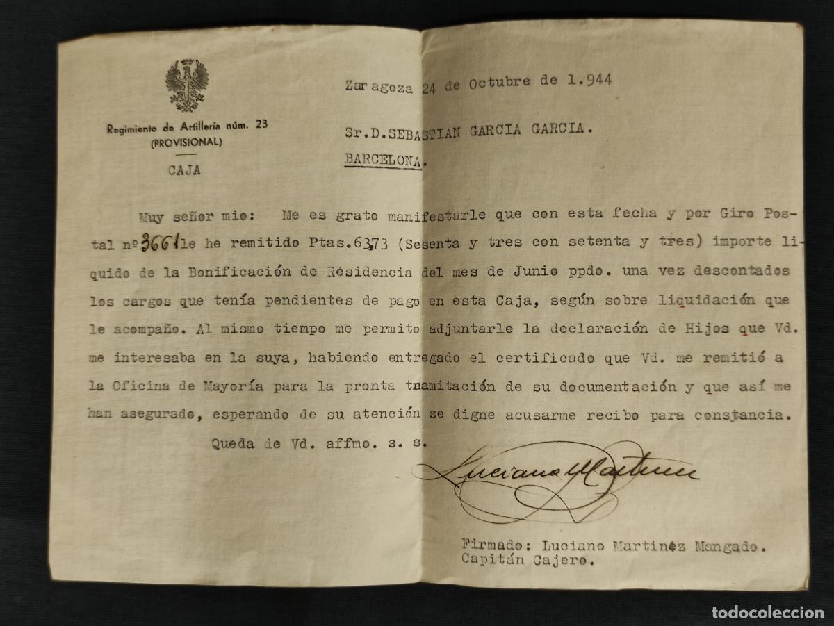 Militaria: 5 DOCUMENTOS MILITARES - 1944 - Foto 8