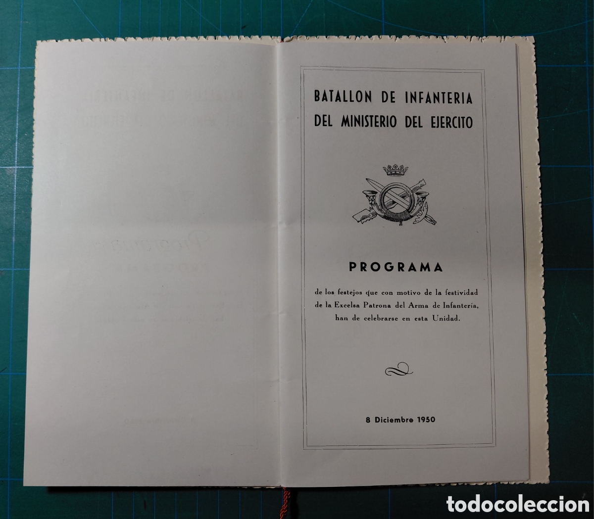 Militaria: PROGRAMA FESTEJOS BATALLON DE INFANTERIA DEL MINISTERIO DEL EJERCITO 1950 - Foto 2