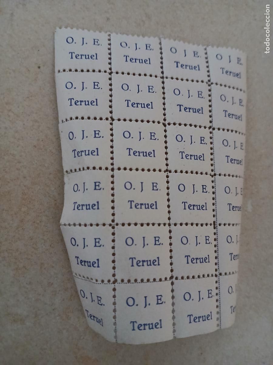 Militaria: Peque&ntilde;os sellos de la oje teruel - Foto 1
