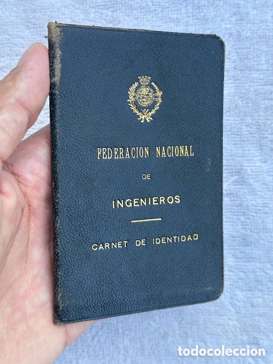 Militaria: CARNET DE IDENTIDAD FEDERACION NACIONAL DE INGENIEROS 1922