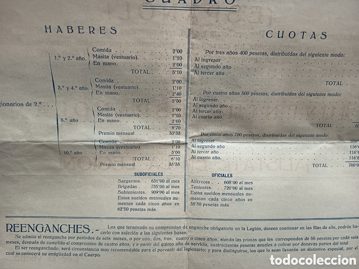 Militaria: Al&iacute;state en la legi&oacute;n documento original 1935 - Foto 5