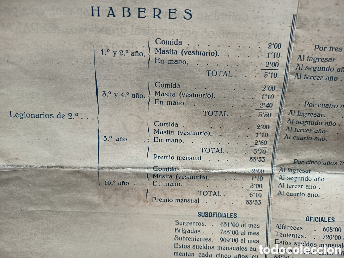 Militaria: Al&iacute;state en la legi&oacute;n documento original 1935 - Foto 6