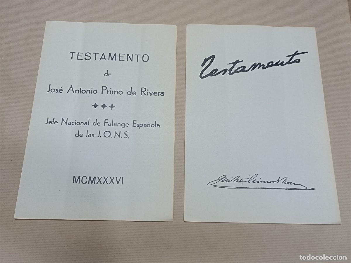 Militaria: TESTAMENTO DE JOS&Eacute; ANTONIO PRIMO DE RIVERA - Foto 12