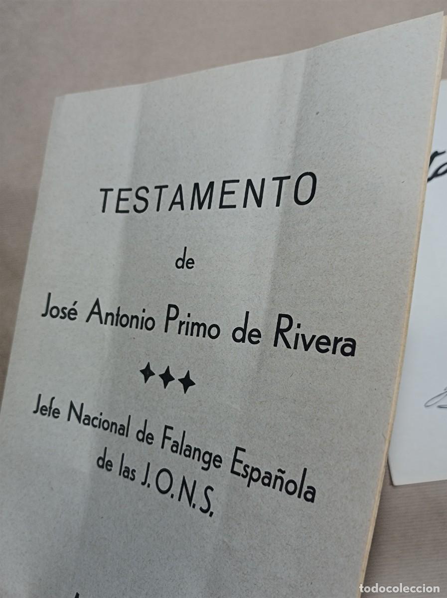 Militaria: TESTAMENTO DE JOS&Eacute; ANTONIO PRIMO DE RIVERA - Foto 13