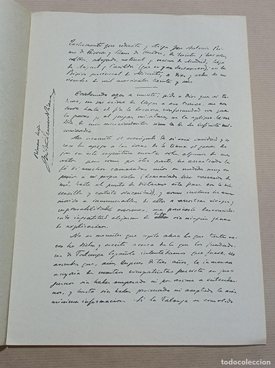 Militaria: TESTAMENTO DE JOS&Eacute; ANTONIO PRIMO DE RIVERA - Foto 19