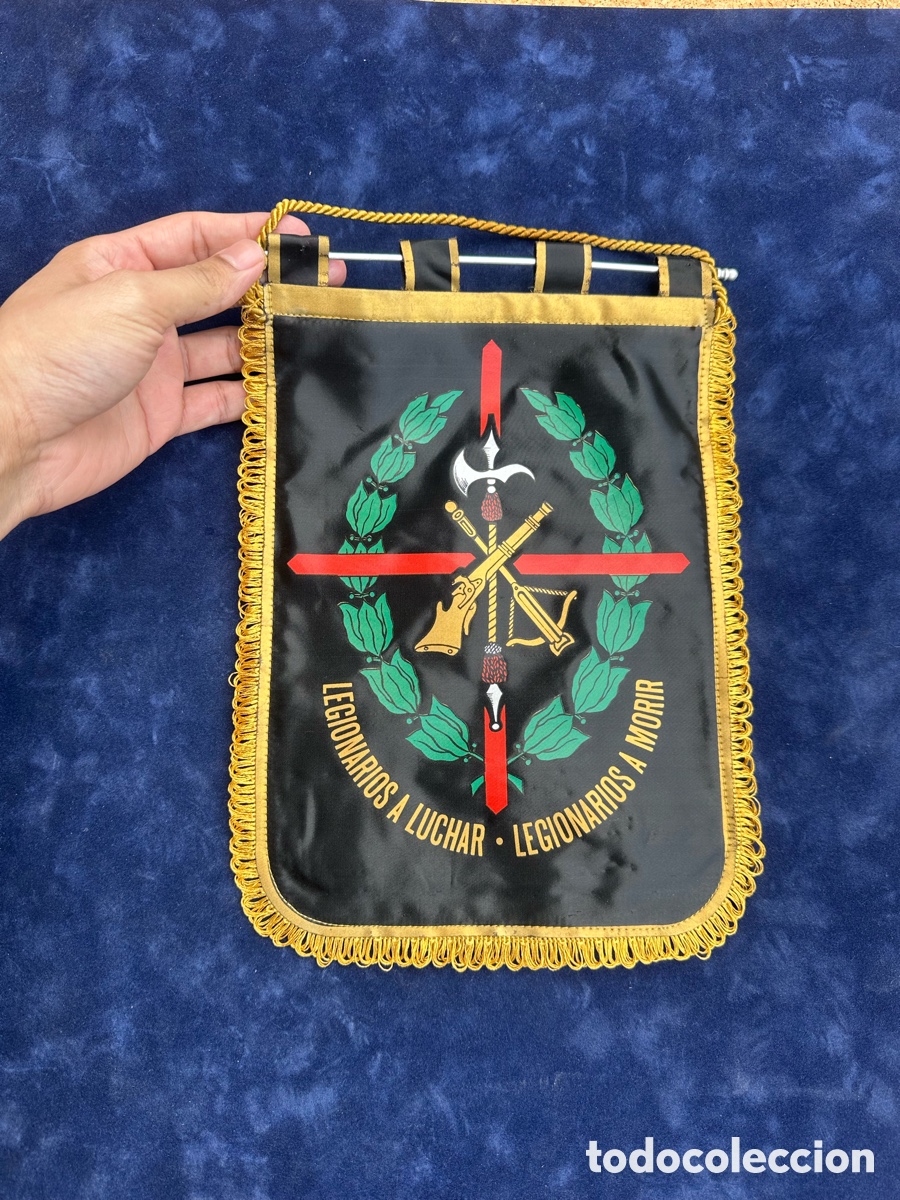 Militaria: ANTIGUO BANDERIN LEGIONARIOS A LUCHAR LEGIONARIOS A MORIR - LEGION ESPA&Ntilde;OLA