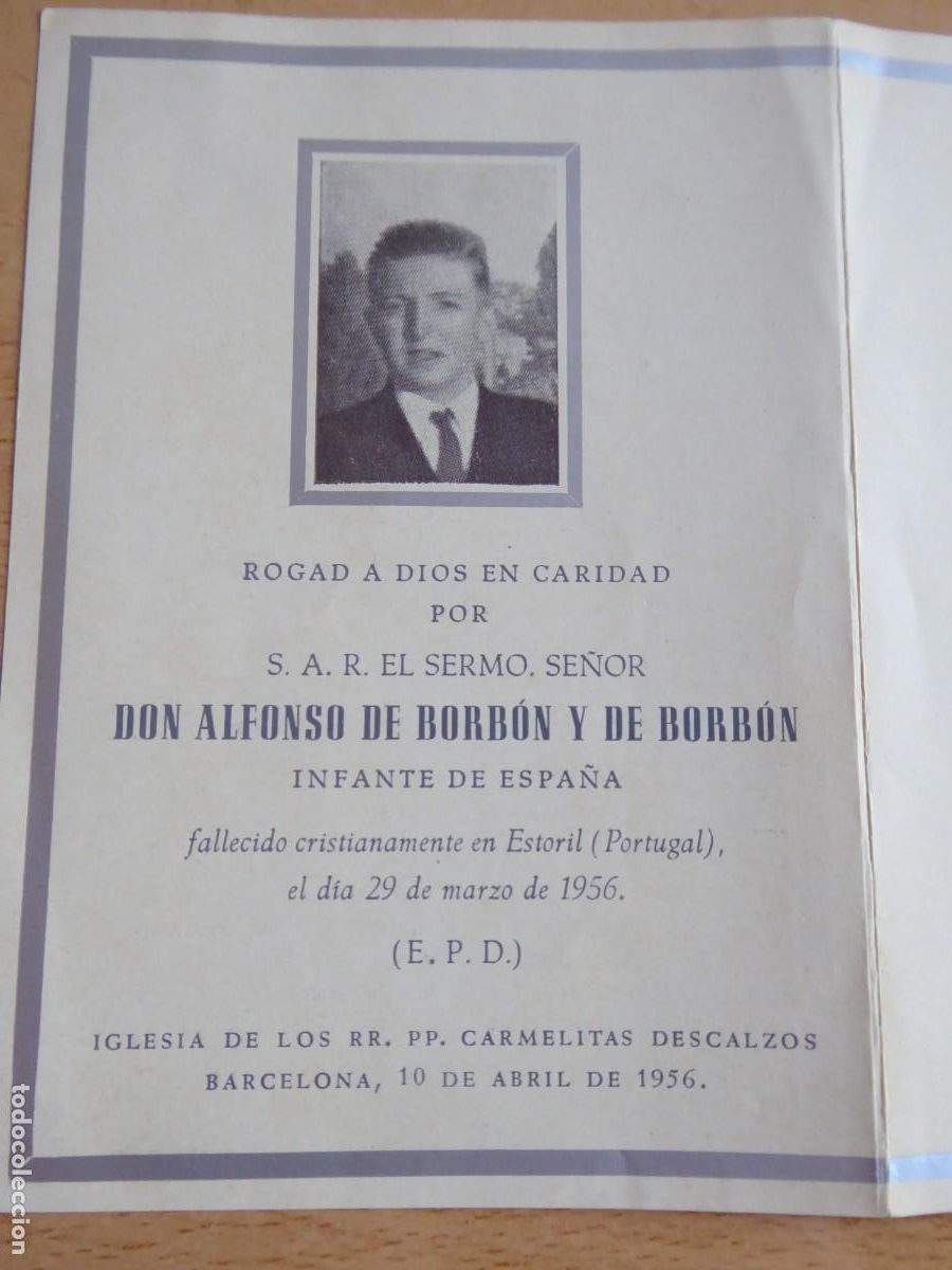 Militaria: Recordatorio Alfonso de Borb&oacute;n. - Foto 1