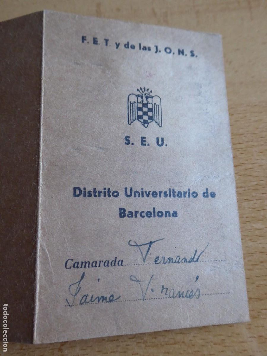 Militaria: Carnet SEU. Barcelona - Foto 1
