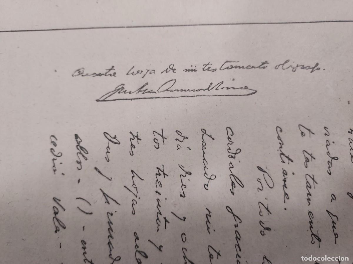 Militaria: TESTAMENTO JOSE ANTONIO PRIMO DE RIVERA JEFE FALANGE. PRISION ALICANTE 1936. PRESENTE EL ESCORIAL