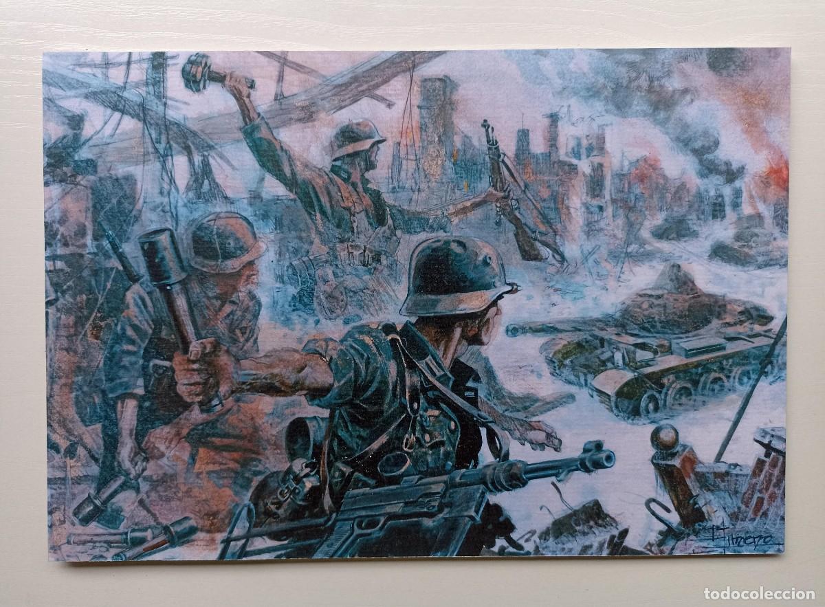 Militaria: L&aacute;mina, cuadro, pintura batalla wehrmacht (III Reich Hitler- Nazi- Alemania) WWII