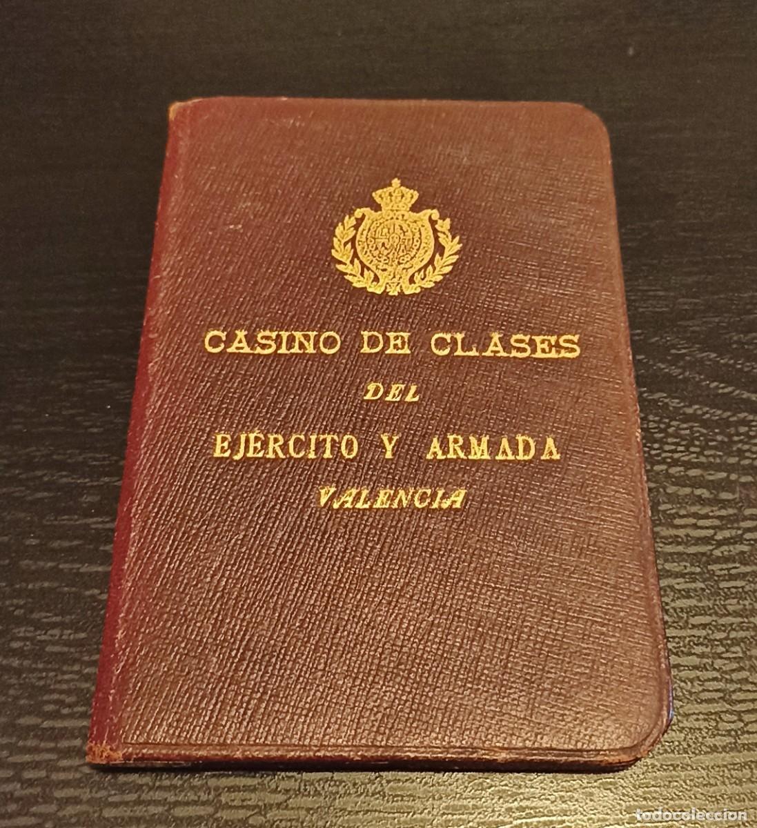 Militaria: CARNET DEL CASINO DE CLASES DE VALENCIA 1929