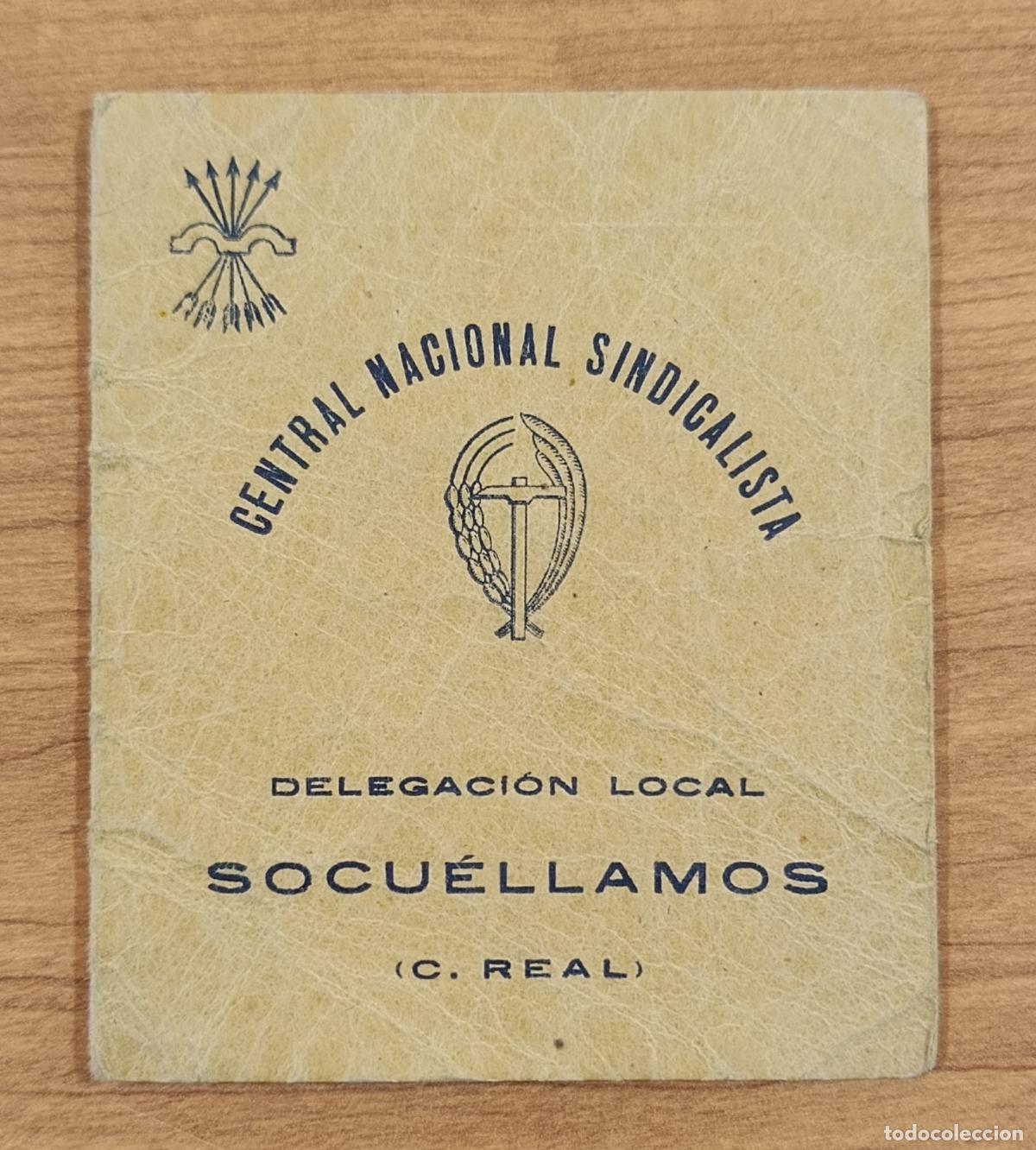 Militaria: CARTILLA CENTRAL NACIONAL SINDICALISTA DELEGACI&Oacute;N SOCUELLAMOS CIUDAD REAL. CON HOJA DE VI&Ntilde;ETAS. 1941