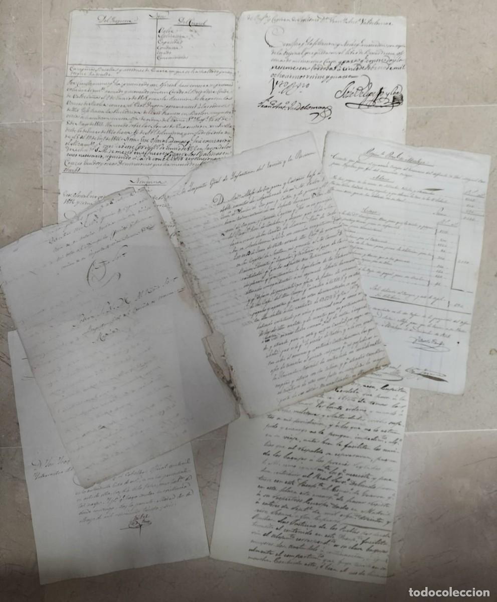 Militaria: A&ntilde;os 1816, 1821, 1822 - Lote 6 documentos militares regimiento de C&oacute;rdoba - Lucena -