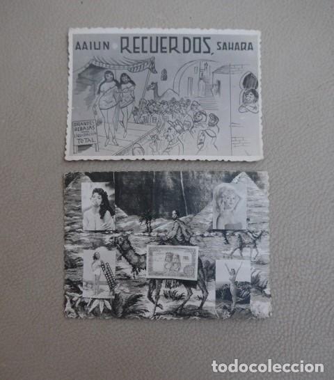 Militaria: DOS POSTALES PEQUE&Ntilde;AS RECUERDOS DEL AAIUN Y SAHARA