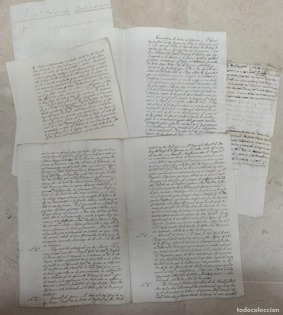 Militaria: Interesantes documentos de 1824 de Antequera &ndash; Apellidos Casta&ntilde;os, Oropesa, Castro, Romero, Rojas