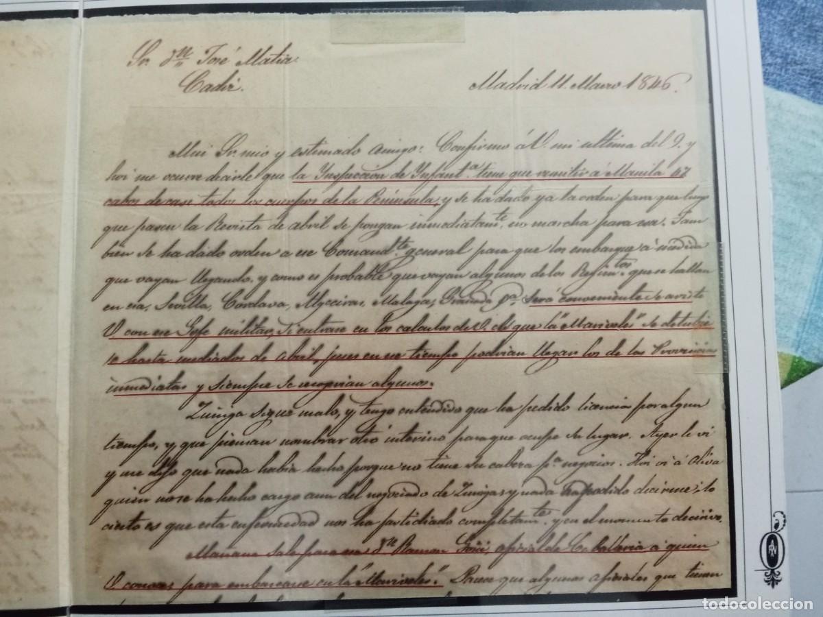 Militaria: CARTA CIRCULADA DE MADRID A C&Aacute;DIZ, A&Ntilde;O 1846, PROCEDE DE COLECCI&Oacute;N PRIVADA. IMPORTANTE LEER LOS TEXT