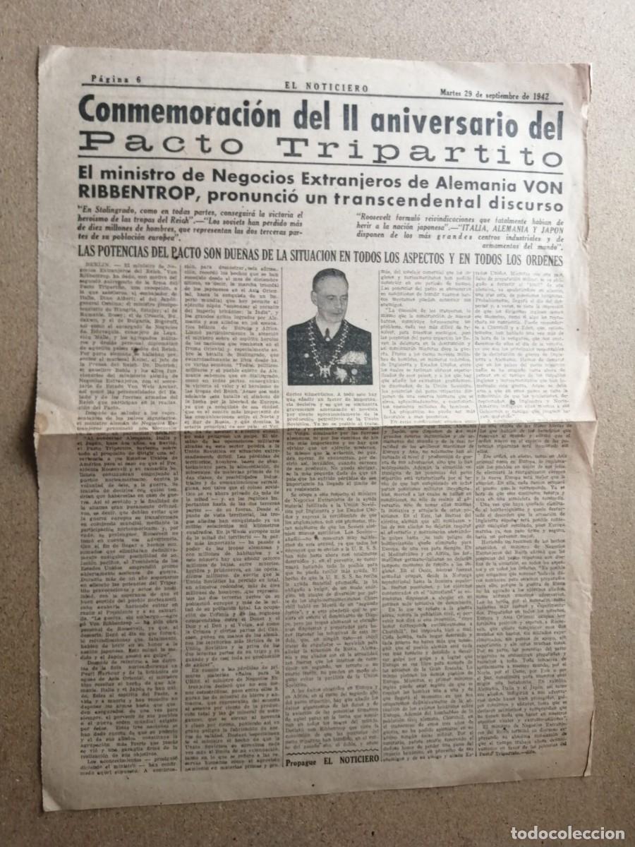 Militaria: ARTICULO PRENSA. CONMEMORACION DEL II ANIVERSARIO DEL PACTO TRIPARTITO , DISCURSO DE VON RIBBENTROP