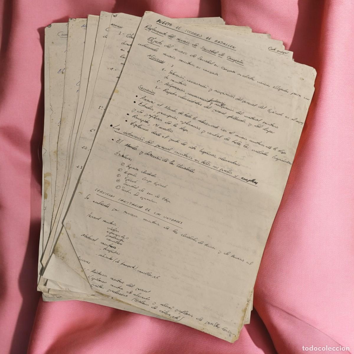 Militaria: Colecci&oacute;n De Apuntes Militares Manuscritos &ndash; Escuela Militar A&ntilde;os 60-70 &ndash; 33 Hojas (66 P&aacute;ginas)