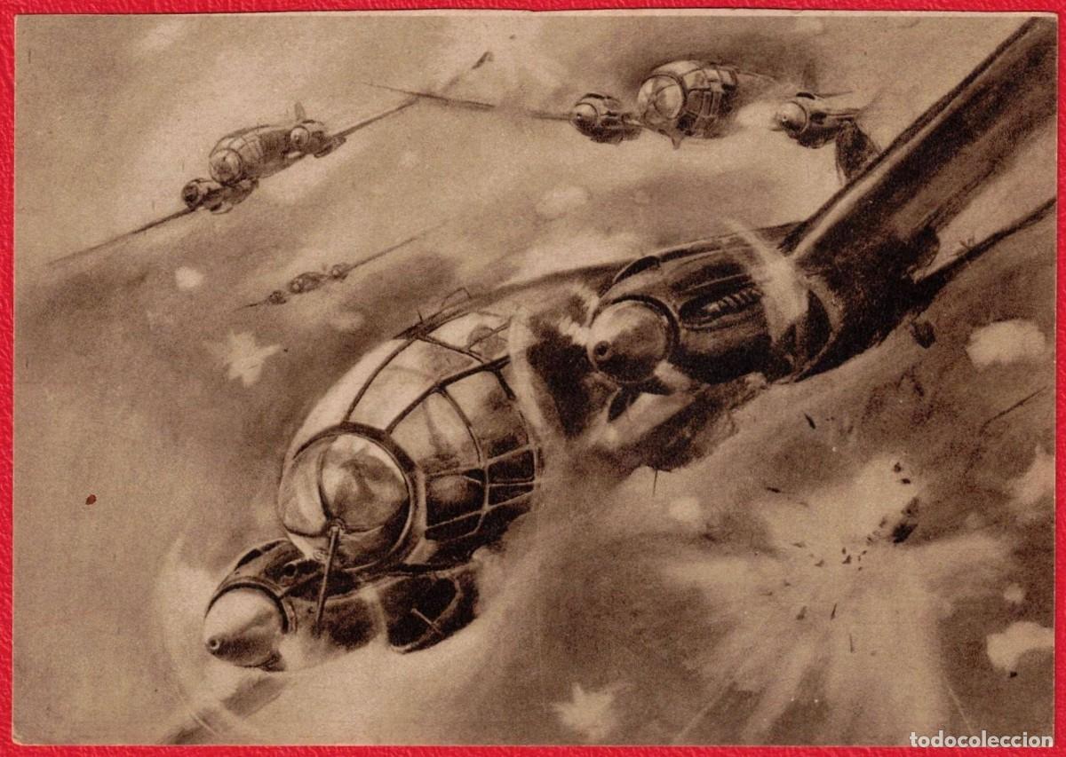 Militaria: Luftwaffe - Fotopostal patriotica original de epoca - III Reich - Der Adler - Deutsches Reich