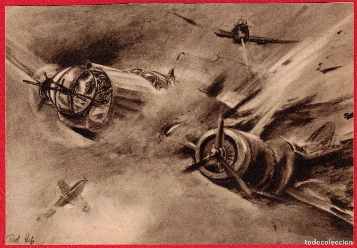 Militaria: Luftwaffe - Fotopostal patriotica original de epoca - III Reich - Der Adler - Deutsches Reich