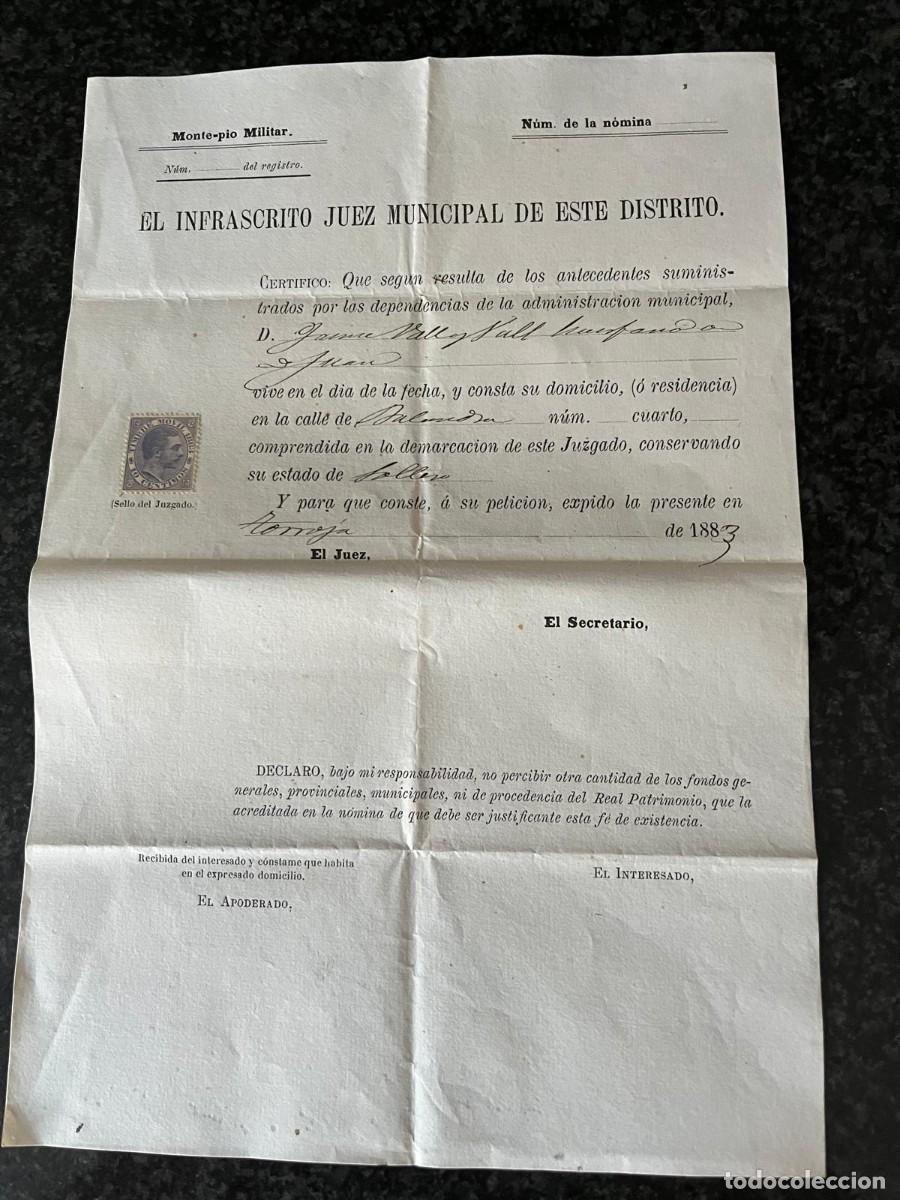 Militaria: Torroja Tarragona Monte-pio Militar 1883