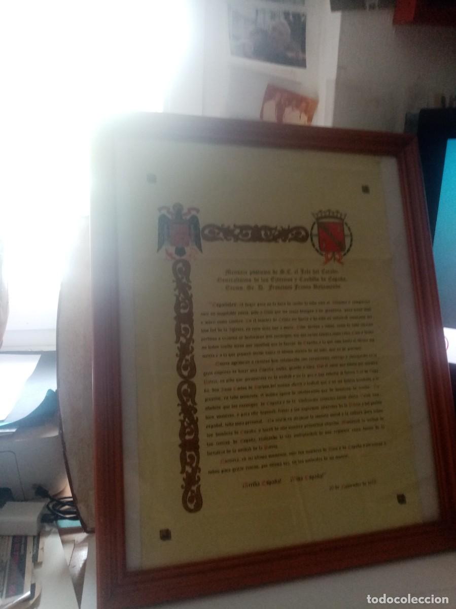 Militaria: MENSAJE POSTUMO DE S,E. DON F. FRANCO BAHAMONDE 20 NIVIEMBRE 1975