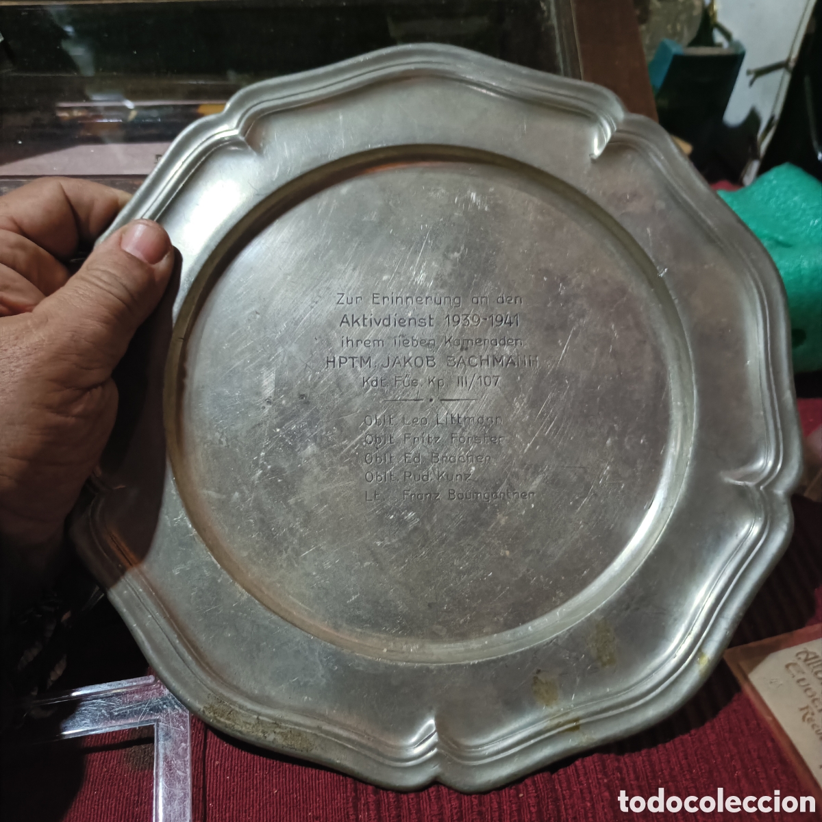 Militaria: Antiguo plato alem&aacute;n &eacute;poca segunda guerra mundial esta&ntilde;o