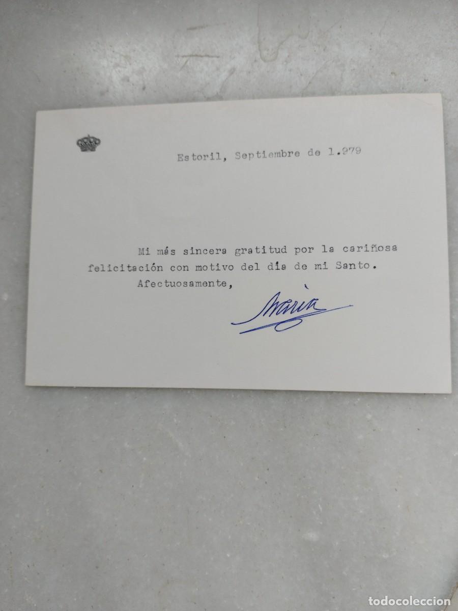 Militaria: AGRADECIMIENTO A FELICITACI&Oacute;N DE MAR&Iacute;A DE LAS MERCEDES DE BORB&Oacute;N Y ORLEANS A&Ntilde;O 1979