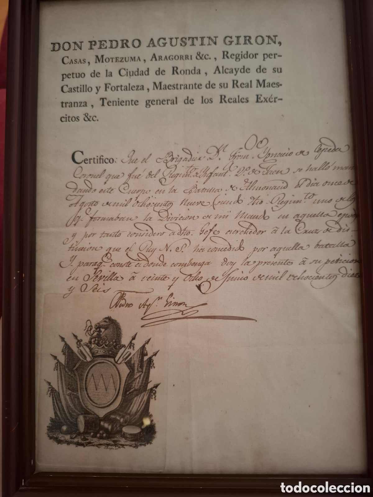 Militaria: GUERRA INDEPENDENCIA ESPA&Ntilde;OLA SOLICITUD DEL DUQUE DE AHUMADA MEDALLA BATALLA DE ALMONACID TOLEDO