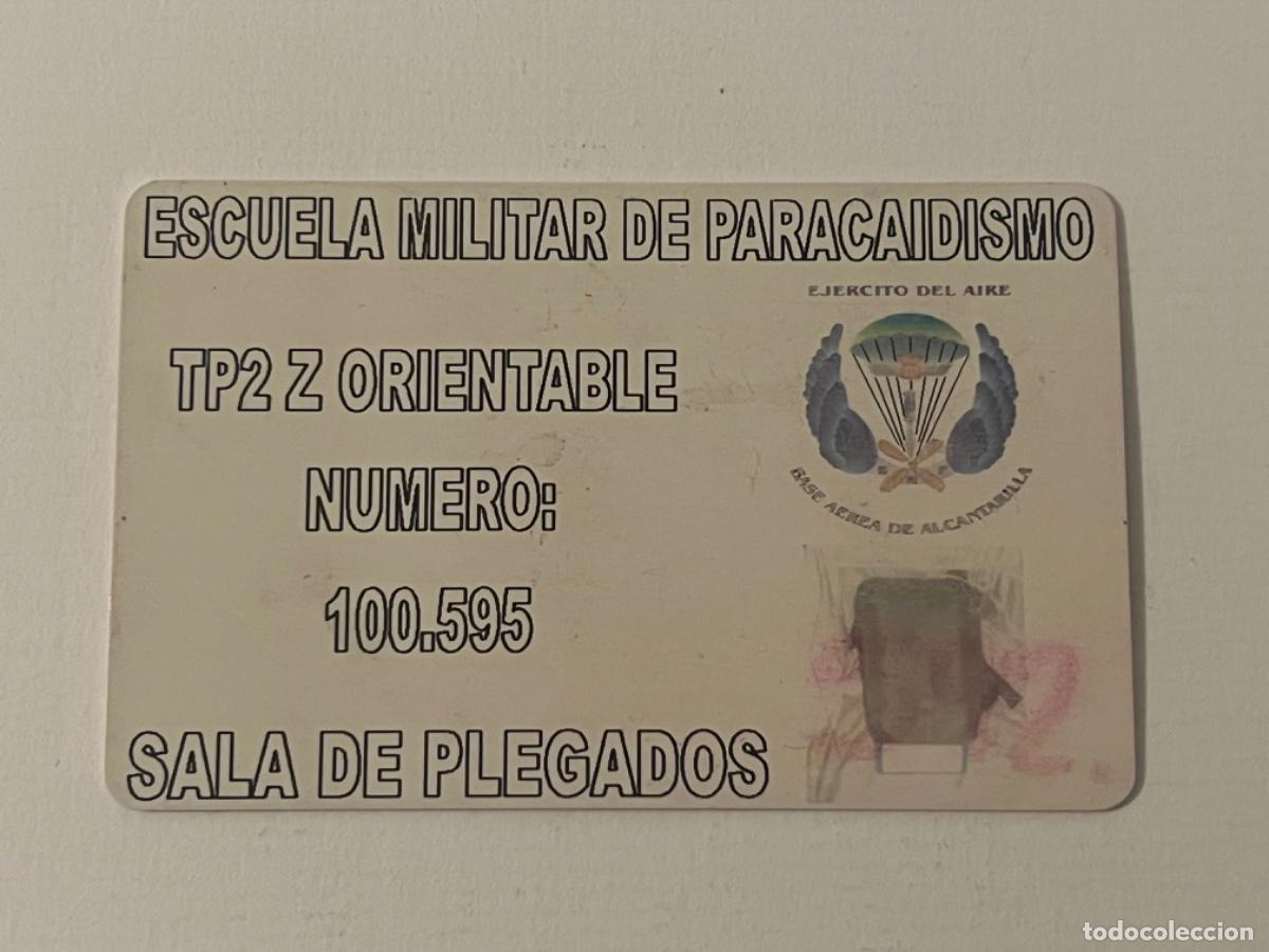 Militaria: Tarjeta Carnet militar ESCUELA DE PARACAIDISMO sala de plegados