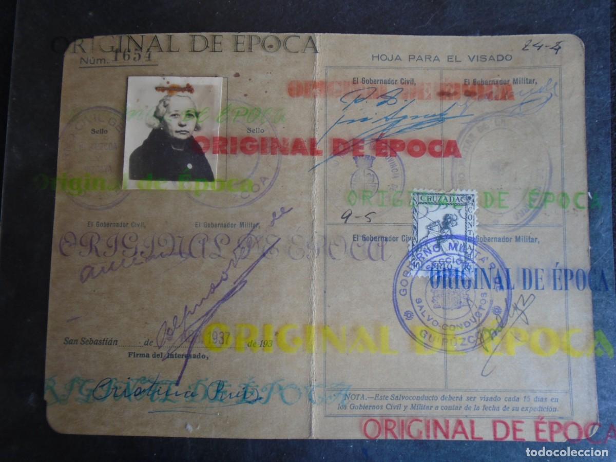 Militaria: (MI-260517)SALVOCONDUCTO PROVINCIA DE GUIPUZCOA - VI&Ntilde;ETAS - GUERRA CIVIL