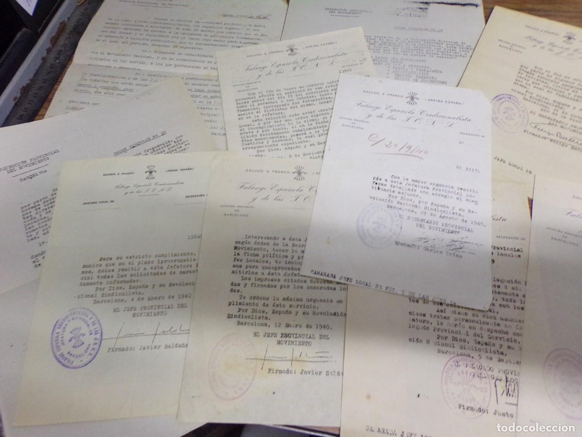 Militaria: ESTAMOS LIQUIDANDO. documentos militares, falange. fet y jons. 1939 / 1940 jefatura Barcelona