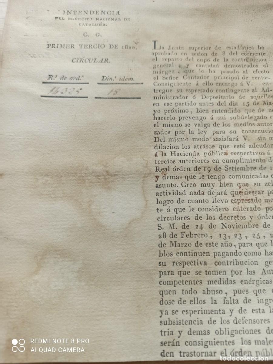 Militaria: Intendencia Ej&eacute;rcito Nacional Catalu&ntilde;a. 1820