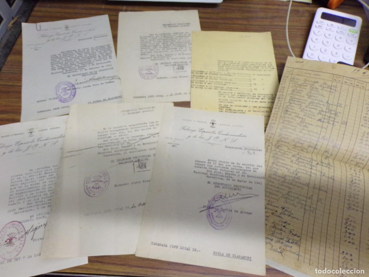 Militaria: LIQUIDANDO. documentos militar, falange espa&ntilde;ola, fet, jons. la pobla de claramunt 1940, 1943