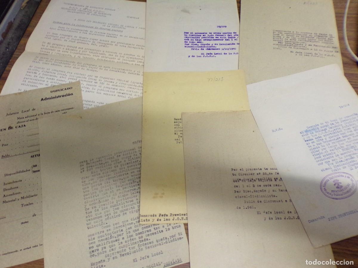 Militaria: LIQUIDANDO. documentos militar, falange espa&ntilde;ola, fet, jons. pobla de claramunt, barcelona 1940 1943
