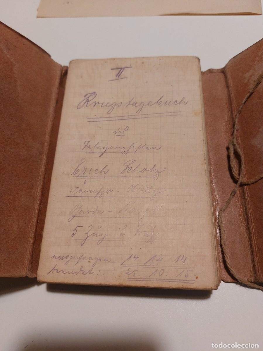 Militaria: Diario de guerra manuscrito soldado alem&aacute;n i guerra mundial &uacute;nico Rareza