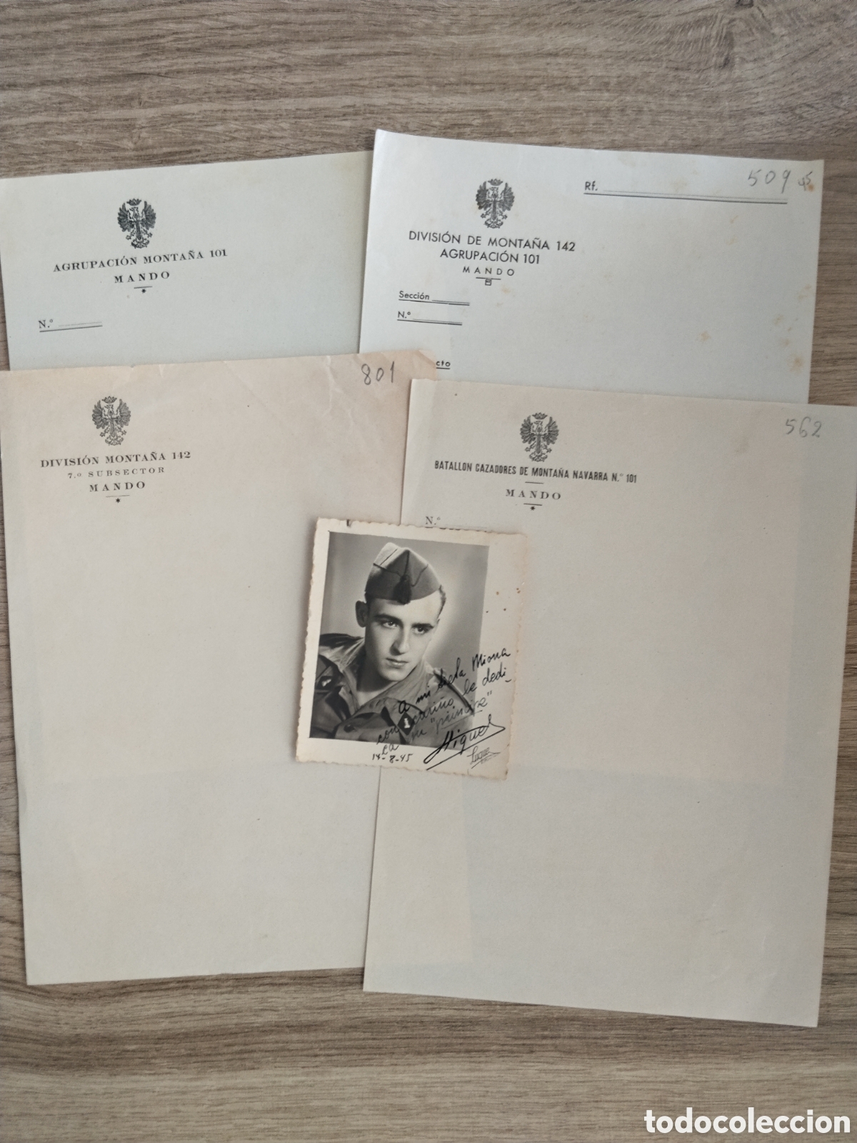 Militaria: Documentos y fotograf&iacute;a militar post guerra civil.epoca de franco.ejercito espa&ntilde;ol.cuerpo ej&eacute;rcito
