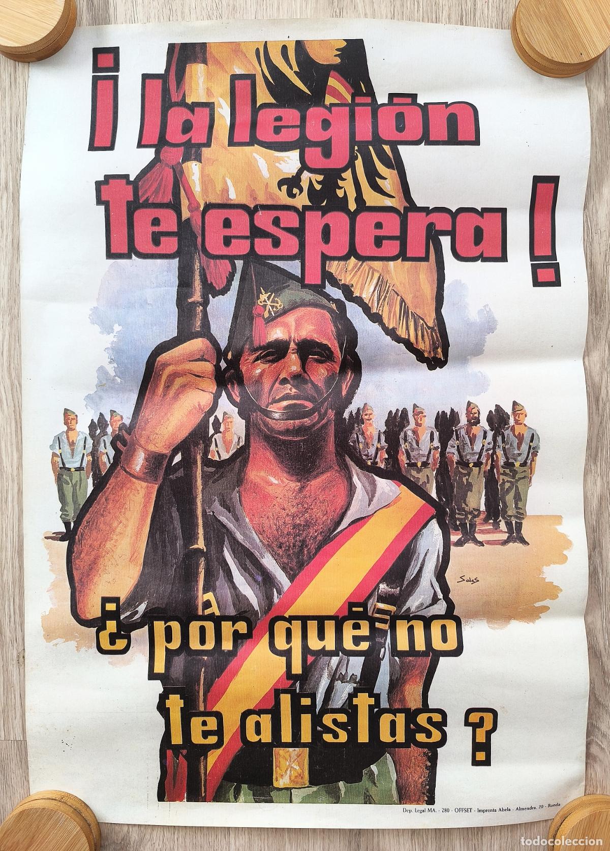 Militaria: RW CARTEL PUBLICIDAD LA LEGION TE ESPERA! &iquest;POR QUE NO TE ALISTAS? ILUSTRADOR SALAS CPU64 RR