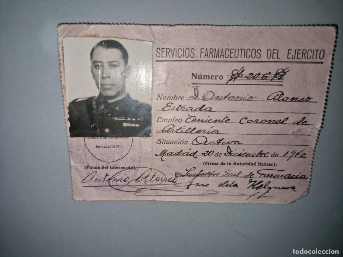 Militaria: SERVICIO FARMACEUTICOS DEL EJERCITO CARNET A&Ntilde;O 1940