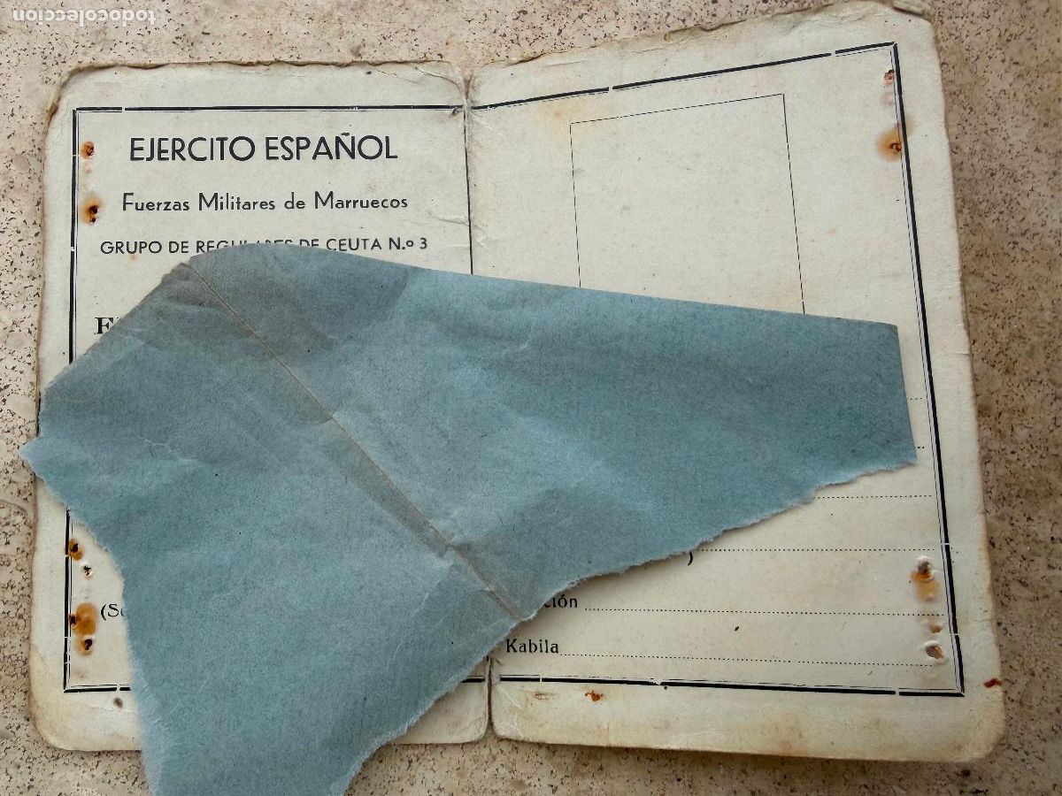 Militaria: Carnet fuerzas regulares de Ceuta n 3