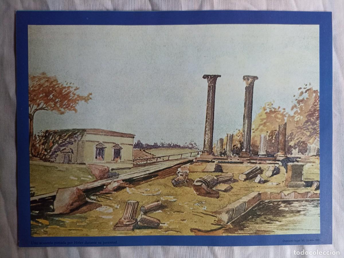 Militaria: L&aacute;mina acuarela pintada por Hitler (III Reich Hitler- Nazi- Alemania) WWII