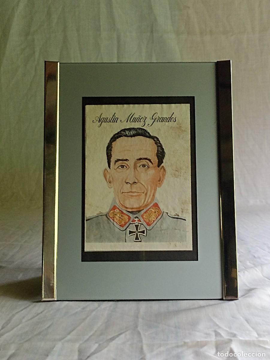 Military Antiques: Vieja l&aacute;mina enmarcada, General Mu&ntilde;oz Grandes (III Reich Hitler- Nazi- Alemania) WWII