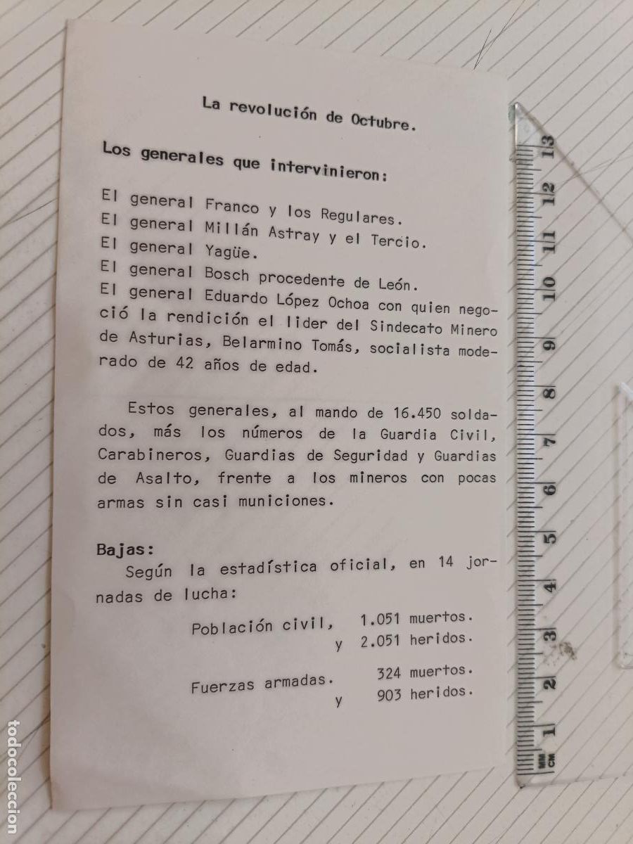 Militaria: Revoluci&oacute;n de Octubre 1934 Espa&ntilde;a. Pasqu&iacute;n formato peque&ntilde;o