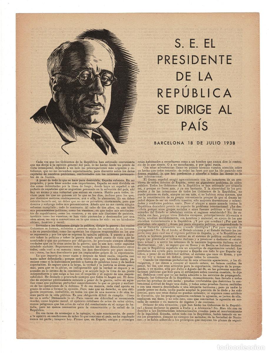 Militaria: EL DISCURSO DE MANUEL AZA&Ntilde;A (18 DE JULIO DE 1938)
