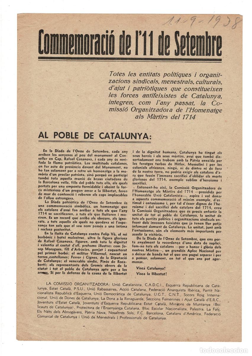 Militaria: MANIFIESTO PATRI&Oacute;TICO CATAL&Aacute;N DE CAR&Aacute;CTER ANTIFASCISTA, SEPTIEMBRE 1938 GUERRA CIVIL ESPA&Ntilde;OLA.