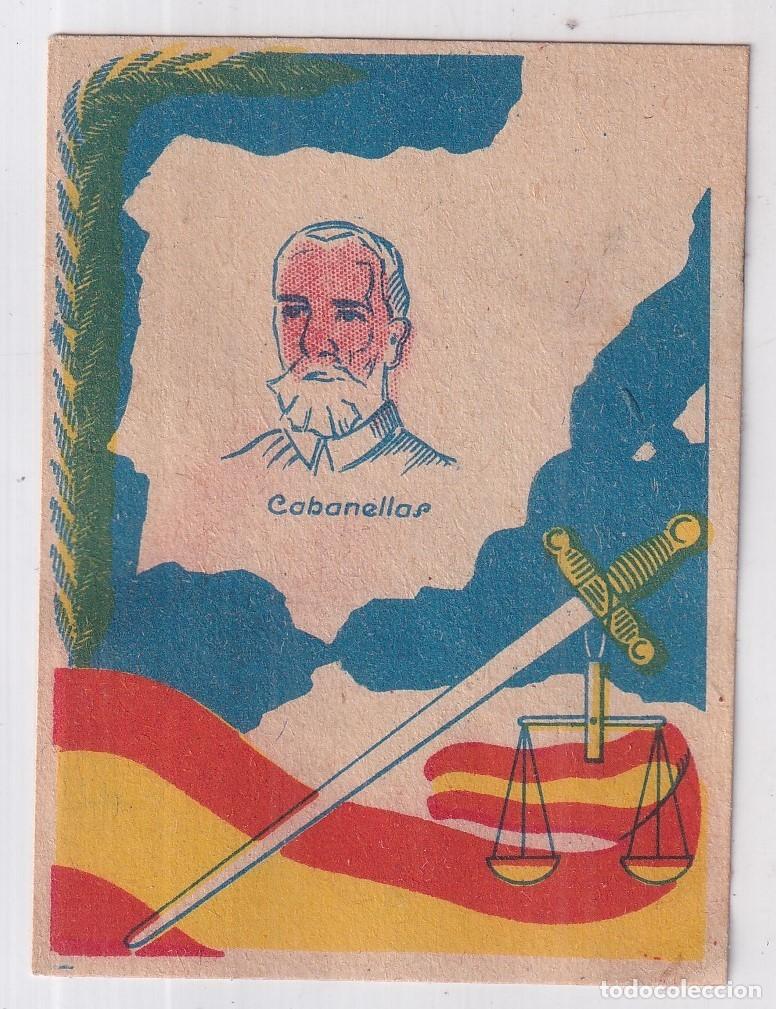 Militaria: Cromo patri&oacute;tico Guerra Civil Cabanellas. 8 x 6 cm