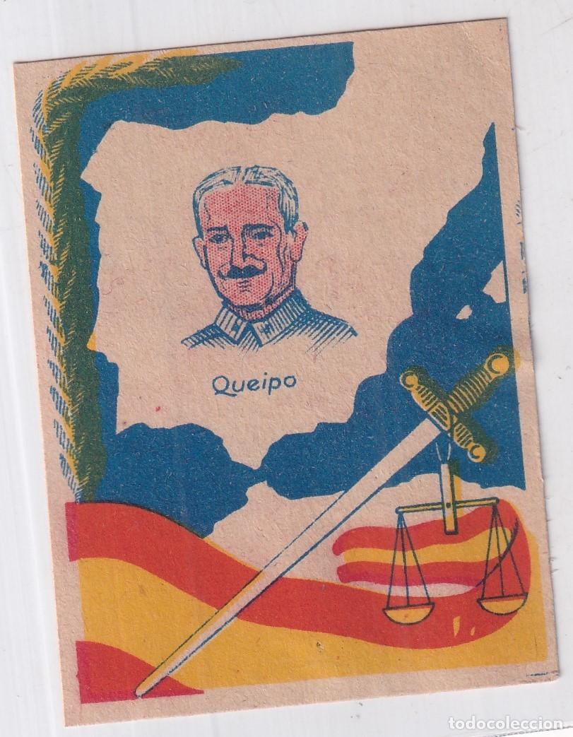 Militaria: Cromo patri&oacute;tico Guerra Civil Queipo de Llano . 8 x 6 cm